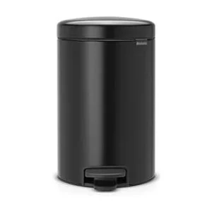 Afvalbak met Pedaal Brabantia Newicon 12L Mat Zwart Geurwerend Hygiënisch en Duurzaam