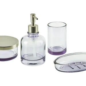 Badkamerset set van 4 glas paars TELMA Badkamerset set van 4 glas paars TELMA