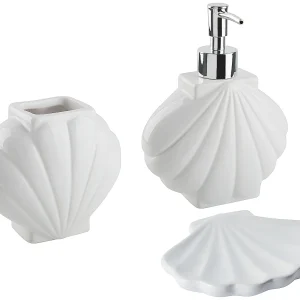 Badkamerset set van 3 keramiek wit SHELL Badkamerset set van 3 keramiek wit SHELL