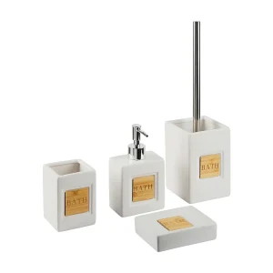 Badkamerset set van 4 keramiek beige KOUROU Badkamerset set van 4 keramiek beige KOUROU