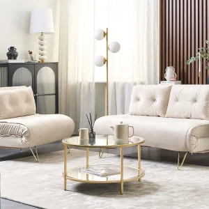 Bankenset VESTFOLD Fluweel Beige 3-zitter