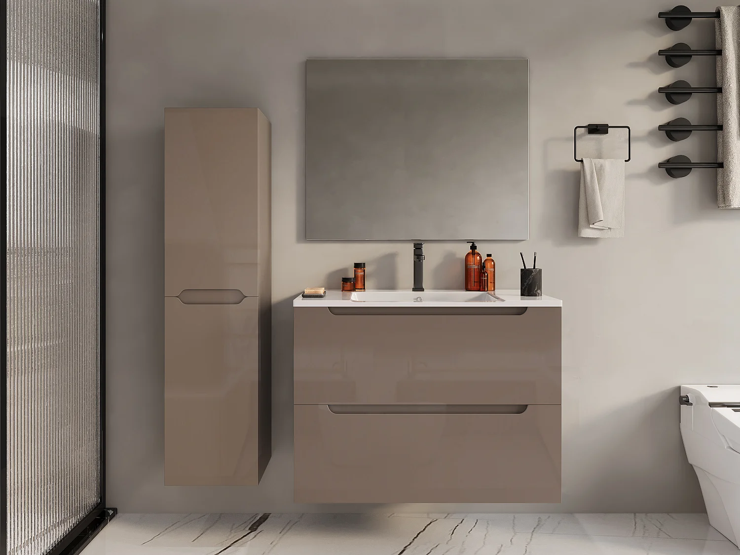 Badkamerkolom hangend model, L30 x B30 x 120 cm, STEFANIE