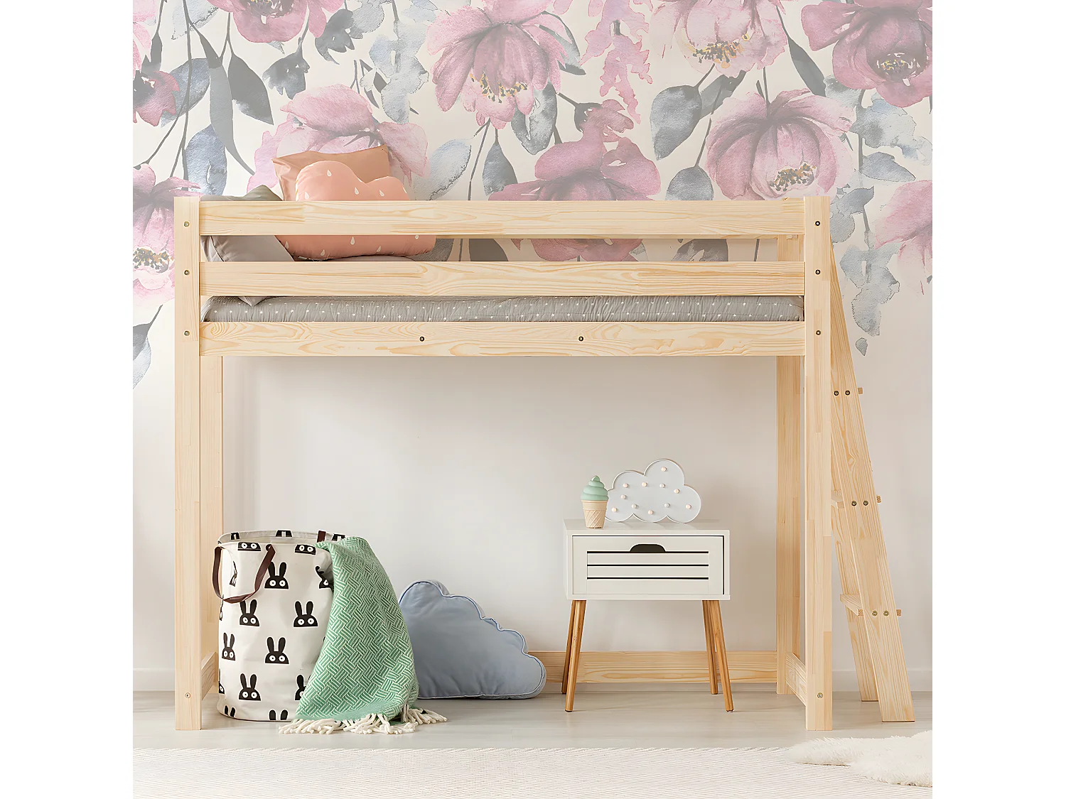 Halfhoogslaper 90x200 inclusief lattenbodem Mark Bois
