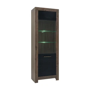 Adam Hout en Zwart 2-deurs vitrinekast Adam Hout en Zwart 2-deurs vitrinekast