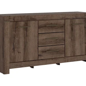 Adam donkerhouten 2-deurs dressoir met 3 laden Adam donkerhouten 2-deurs dressoir met 3 laden