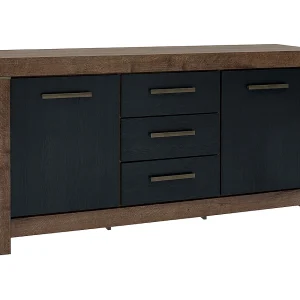 Adam Hout en Zwart 2-deurs dressoir met 3 laden Adam Hout en Zwart 2-deurs dressoir met 3 laden