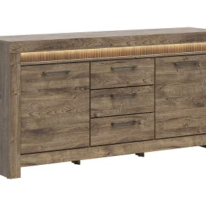 Dressoir 2 deuren 3 laden inclusief LED Amaury Hout Dressoir 2 deuren 3 laden inclusief LED Amaury Hout