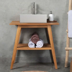 Badkamermeubel in teakhout – 80 cm – BOBOTSARI – Koop nu goedkoop in je online meubelshop
