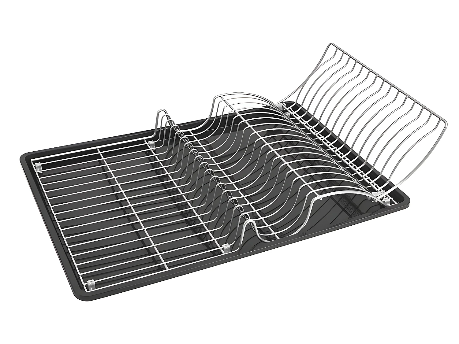 Afdruiprek WINGTEX Metaltex 50x31x7 cm Coating Polytherm® Metallic - Zilver