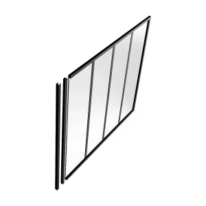 Afsluitlat in aluminium met poedercoating voor glazen binnenraam H105 cm Zwart BAYVIEW