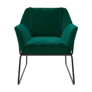 Accent Stoel in Fluweel Groen Accent Stoel in Fluweel Groen
