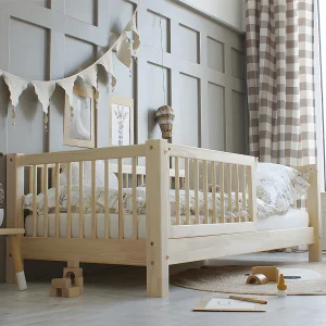 Bed 90×190 bedhek en lattenbodem inclusief poten 10 cm Sybil Hout
