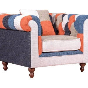 1-zitsbank bekleed met patchwork – Chesterfield – Lapwerk 1-zitsbank bekleed met patchwork – Chesterfield – Lapwerk
