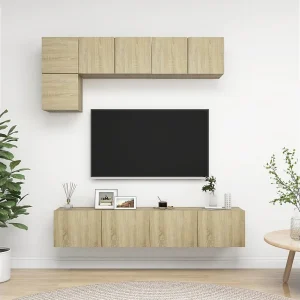5-delige Tv-meubelset bewerkt hout sonoma eikenkleurig NL71791 5-delige Tv-meubelset bewerkt hout sonoma eikenkleurig NL71791