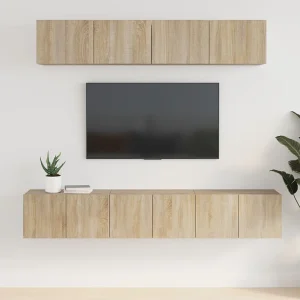 5-delige Tv-meubelset bewerkt hout sonoma eikenkleurig NL80719 5-delige Tv-meubelset bewerkt hout sonoma eikenkleurig NL80719