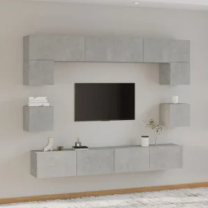 8-delige Tv-meubelset bewerkt hout betongrijs NL883944 8-delige Tv-meubelset bewerkt hout betongrijs NL883944