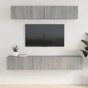 5-delige Tv-meubelset | Tv-Bank | TV-kast bewerkt hout grijs sonoma eikenkleurig 5-delige Tv-meubelset | Tv-Bank | TV-kast bewerkt hout grijs sonoma eikenkleurig