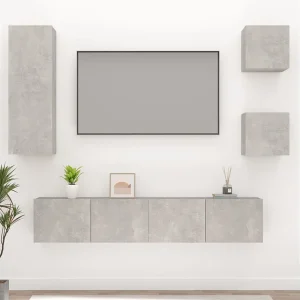 5-delige Tv-meubelset bewerkt hout betongrijs NL907895 5-delige Tv-meubelset bewerkt hout betongrijs NL907895