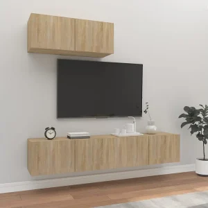 3-delige Tv-meubelset bewerkt hout sonoma eikenkleurig NL63688 3-delige Tv-meubelset bewerkt hout sonoma eikenkleurig NL63688