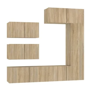 6-delige Tv-meubelset bewerkt hout sonoma eikenkleurig NL47388