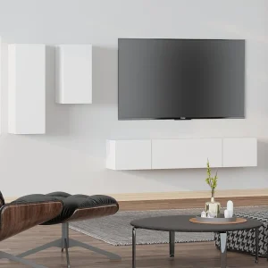 4-delige Tv-meubelset bewerkt hout wit NL468086 4-delige Tv-meubelset bewerkt hout wit NL468086