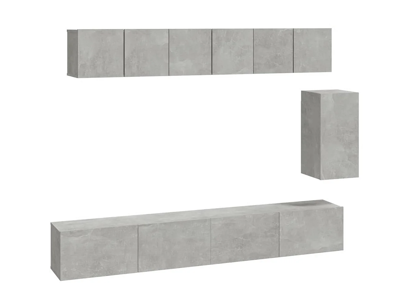6-delige Tv-meubelset bewerkt hout betongrijs NL554264