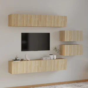 6-delige Tv-meubelset bewerkt hout sonoma eikenkleurig NL94178 6-delige Tv-meubelset bewerkt hout sonoma eikenkleurig NL94178