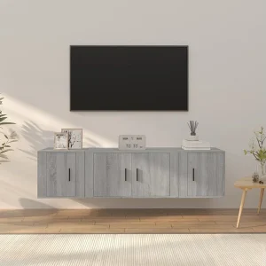 3-delige Tv-meubelset bewerkt hout grijs sonoma eikenkleurig NL126175 3-delige Tv-meubelset bewerkt hout grijs sonoma eikenkleurig NL126175