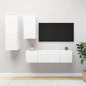 4-delige Tv-meubelset bewerkt hout wit NL176171 4-delige Tv-meubelset bewerkt hout wit NL176171