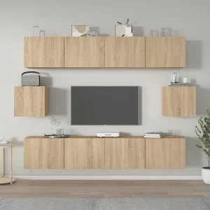 6-delige Tv-meubelset bewerkt hout sonoma eikenkleurig NL40245