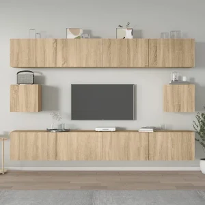 6-delige Tv-meubelset bewerkt hout sonoma eikenkleurig NL85539 6-delige Tv-meubelset bewerkt hout sonoma eikenkleurig NL85539