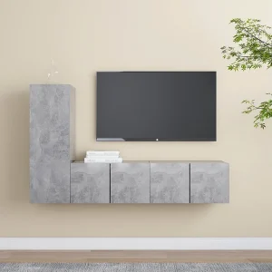 3-delige Tv-meubelset bewerkt hout betongrijs NL788876 3-delige Tv-meubelset bewerkt hout betongrijs NL788876