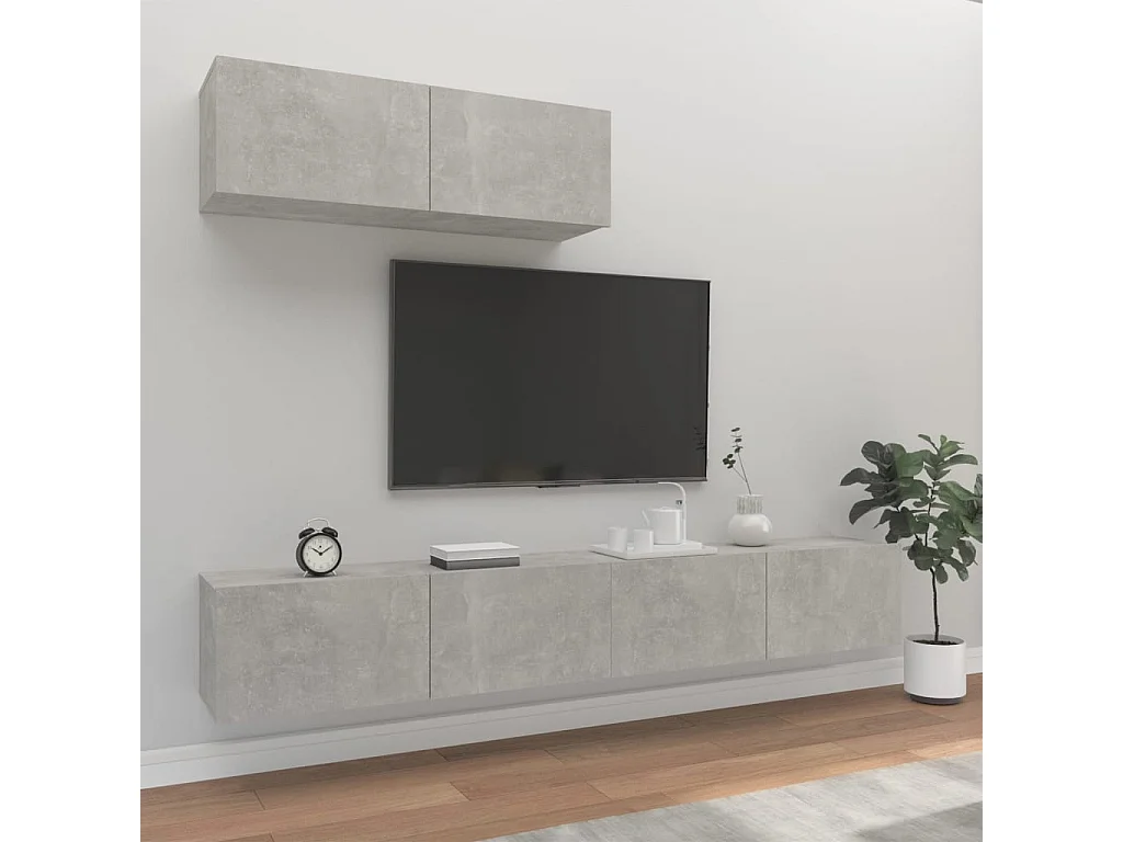 3-delige Tv-meubelset bewerkt hout betongrijs NL281809