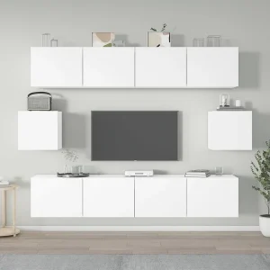 6-delige Tv-meubelset bewerkt hout wit NL900307 6-delige Tv-meubelset bewerkt hout wit NL900307