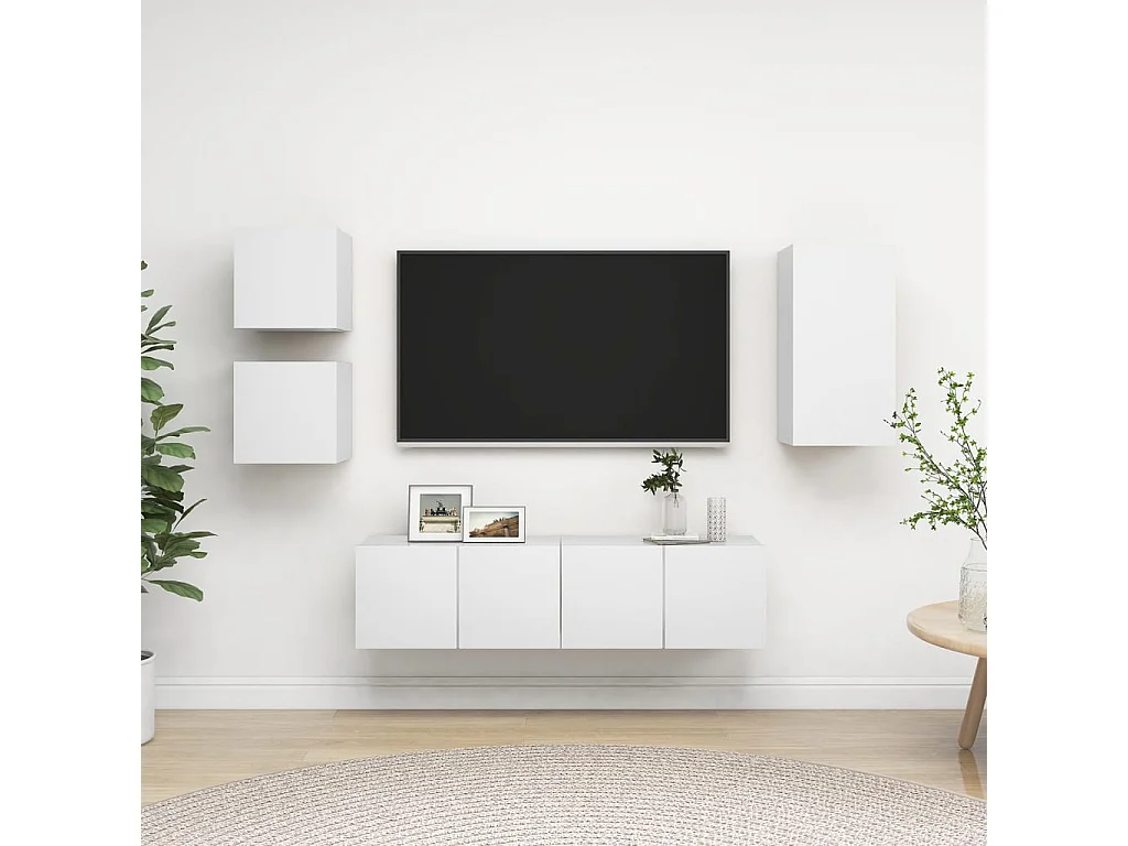 5-delige Tv-meubelset bewerkt hout wit NL925865
