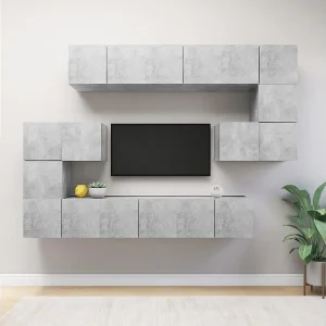 10-delige Tv-meubelset bewerkt hout betongrijs NL875747 10-delige Tv-meubelset bewerkt hout betongrijs NL875747