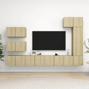 8-delige Tv-meubelset bewerkt hout sonoma eikenkleurig NL82883 8-delige Tv-meubelset bewerkt hout sonoma eikenkleurig NL82883