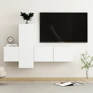 3-delige Tv-meubelset bewerkt hout wit NL297661 3-delige Tv-meubelset bewerkt hout wit NL297661