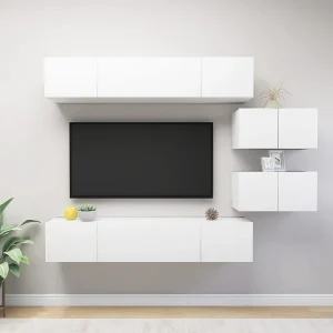 6-delige Tv-meubelset spaanplaat wit NL595341 6-delige Tv-meubelset spaanplaat wit NL595341