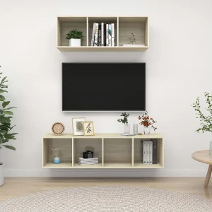 2-delige Tv-meubelset bewerkt hout sonoma eikenkleurig NL61212 2-delige Tv-meubelset bewerkt hout sonoma eikenkleurig NL61212