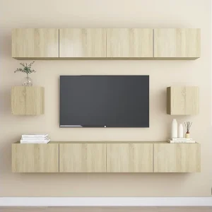 6-delige Tv-meubelset bewerkt hout sonoma eikenkleurig NL46664