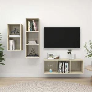 3-delige Tv-meubelset bewerkt hout sonoma eikenkleurig NL86268 3-delige Tv-meubelset bewerkt hout sonoma eikenkleurig NL86268