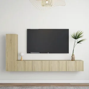 3-delige Tv-meubelset bewerkt hout sonoma eikenkleurig NL13812 3-delige Tv-meubelset bewerkt hout sonoma eikenkleurig NL13812