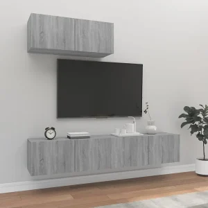 3-delige Tv-meubelset bewerkt hout grijs sonoma eikenkleurig NL829551 3-delige Tv-meubelset bewerkt hout grijs sonoma eikenkleurig NL829551
