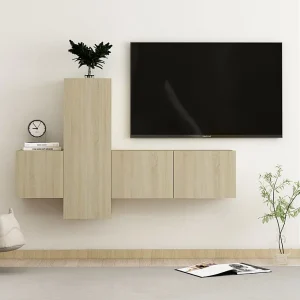 3-delige Tv-meubelset bewerkt hout sonoma eikenkleurig NL53247 3-delige Tv-meubelset bewerkt hout sonoma eikenkleurig NL53247