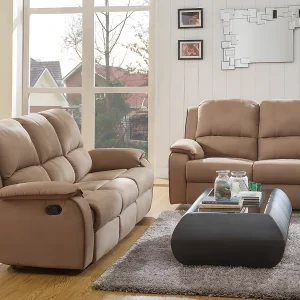 Driezits- en tweezits relaxbankmicrovezel HERNANI – Taupe