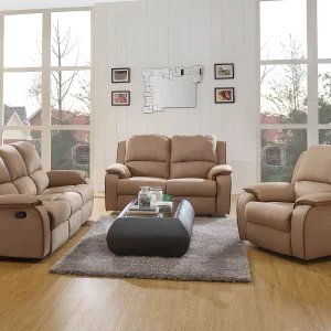 3+Tweezits relaxbank en relaxfauteuilmicrovezel HERNANI – Taupe 3+Tweezits relaxbank en relaxfauteuilmicrovezel HERNANI – Taupe