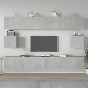 6-delige Tv-meubelset bewerkt hout betongrijs NL414149 6-delige Tv-meubelset bewerkt hout betongrijs NL414149