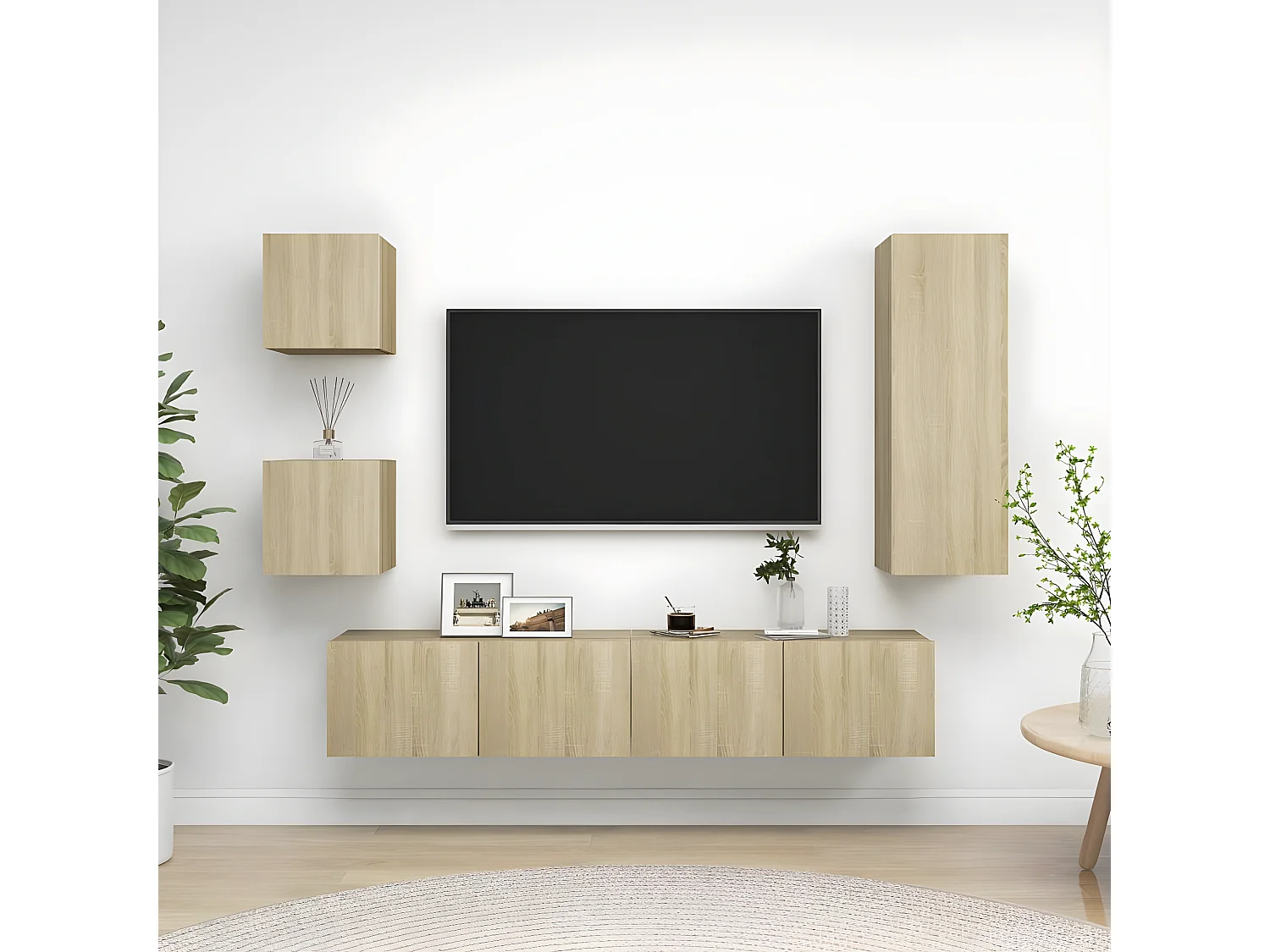 5-delige Tv-meubelset bewerkt hout sonoma eikenkleurig NL89264