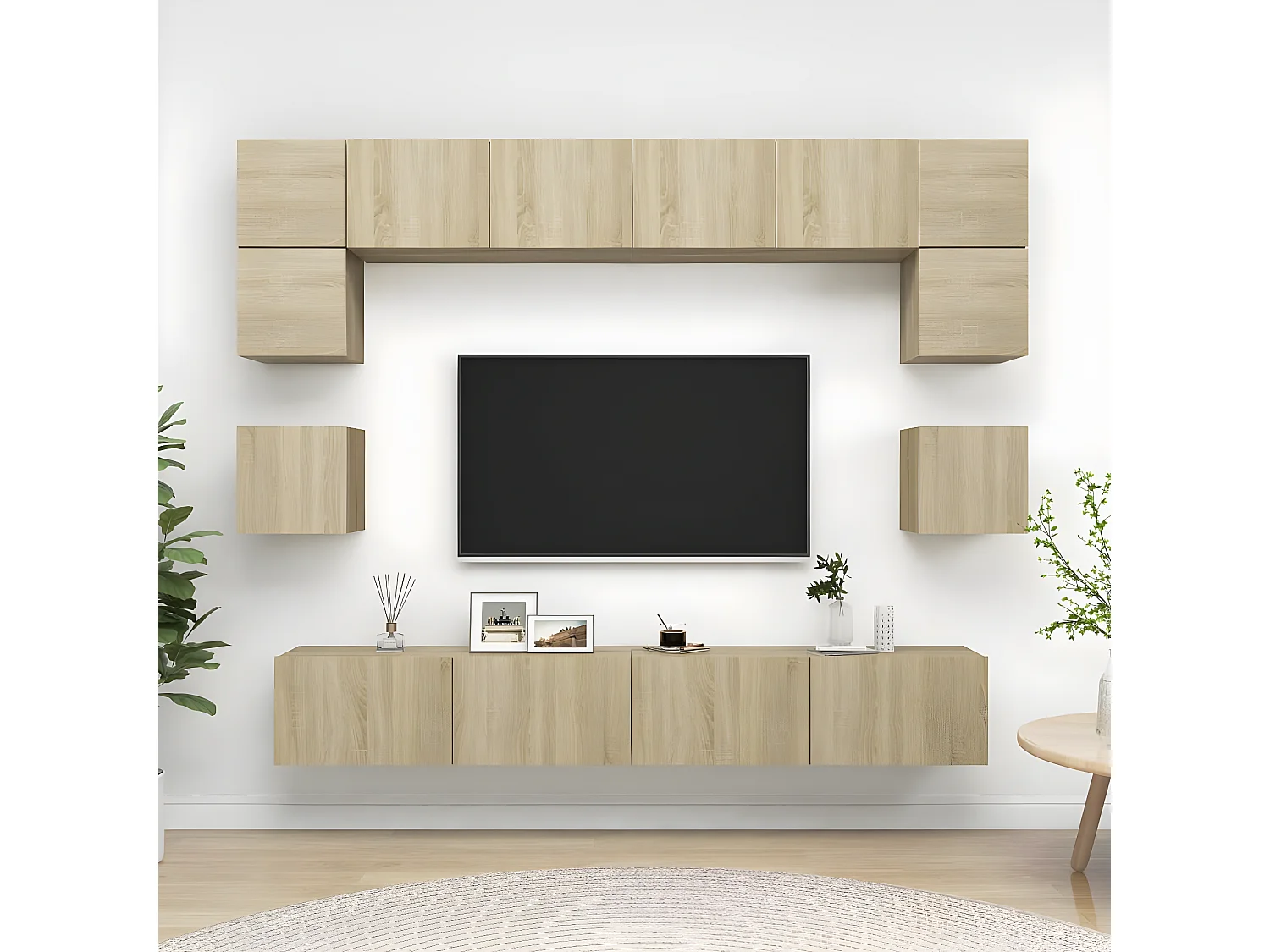 8-delige Tv-meubelset bewerkt hout sonoma eikenkleurig NL68635